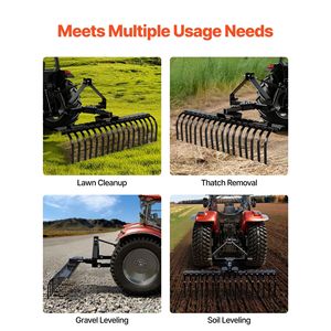 Rastrello per Roccia da 50 Pollici con 17 Denti in Acciaio, Attacco a 3 Punti, Testa Regolabile, Categoria 1, Compatibile con Trattori - Product Image 6