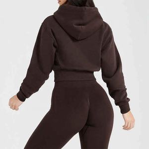 Sudadera con Capucha Corta de Alta Calidad para Mujer, con Cierre, Forro Polar, Logotipo Personalizado, Cordón Ajustable, Ajuste Entallado, Uso en Exteriores, Secado Rápido, Transpirable - Product Image 5