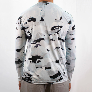 Chemises de pêche unisexes personnalisées en gros avec logo, vêtements de chasse de haute qualité, chemises de randonnée à manches longues 100% polyester, séchage rapide UPF 50 - Product Image 2
