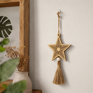 Hot Sale Wooden Christmas Hanging Ornament | Natural Color Xmas Tree Pendant Decoration Rustic Festival Holiday Home Decor <b>Gift</b> - Product Image 1