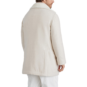 Manteau long en laine pour homme de haute qualité, manteau d'hiver chaud doublé de fourrure, veste de couleur unie tendance, manteau à double boutonnage - Product Image 2