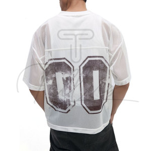 Nueva camiseta de malla holgada para hombre con estampado de letras, ropa masculina, camiseta holgada personalizada, ropa urbana para hombre - Product Image 4