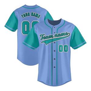 Maillot de baseball personnalisé le plus vendu, manches courtes, impression par transfert thermique, 220g Spandex/Coton, unisexe, grandes tailles, OEM - Product Image 3
