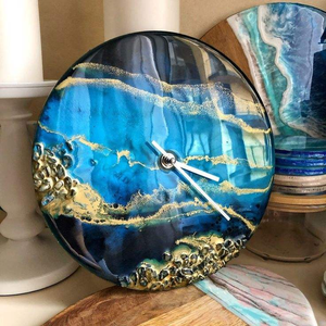 HOME Epoxy Resin Wall <b>Clock</b> Modern Design <b>Battery</b> Operated Customized Size Luxury Home Decor Wedding Multi-piece Set Best - Product Image 4