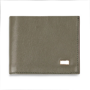 Portefeuilles courts en cuir véritable pour hommes de haute qualité avec blocage RFID, broderie de logo personnalisé, couleur olive - Product Image 5