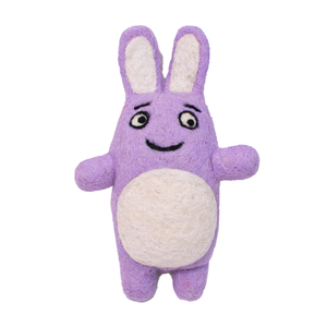Conejo Morado Hecho a Mano con Técnica de Fieltro, Adorable Figura de Conejo de Fieltro de Lana Ecológica, Muñeco de Peluche de Personaje de Dibujos Animados para Regalos de Pascua - Product Image 1