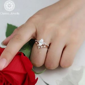 Charm Jewells <b>Cushion</b> Cut Moissanite Classic Engagement Ring IGI Certified Rose Gold Plated Prong Setting Women's Romantic - Product Image 3
