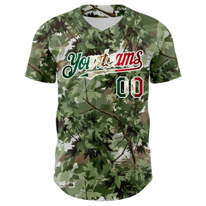 Breathable Camo Printed Baseball Jersey Short Sleeve Quick Dry 100% Polyester Full Button Sportswear Summer Winter Unisex - Product Image 4
