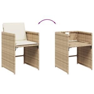 Juego de 4 Muebles de Jardín Plegables Medianos de Ratán Sintético PE Beige para Patio - Product Image 6