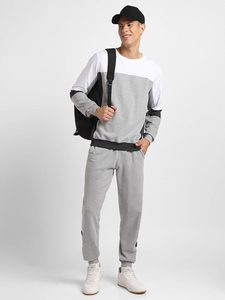 Sudadera de Cuello Redondo con Bloques de Color para Hombre, Manga Larga, Informal, para Otoño, Mezcla de Poliéster y Algodón, Corte Regular, Conjunto Deportivo - Product Image 5
