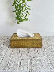 Premium Rectangular Metal Tissue Box Holder Sleek Design For Bathroom <b>Vanity</b> Dining <b>Table</b> And Office Desk - Product Image 2