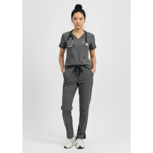 Conjunto Médico Unisex, Top con Cuello en V, Pantalones Jogger Cargo, Uniforme de Hospital, Tela Tejida Transpirable, Bolsillos Multifuncionales - Product Image 1
