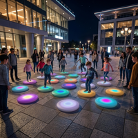 Ubin Lantai LED Interaktif D50 RGB Sensor Gravitasi Kontrol Jarak Jauh Baterai Lithium Lampu Lantai Permainan untuk Area Bermain Anak-Anak Acara