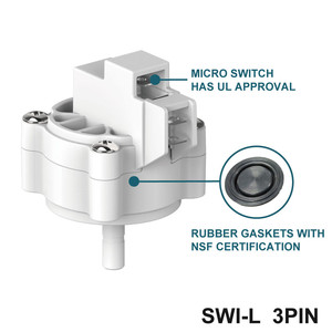 Pressostat basse pression pour système de filtration d'eau par osmose inverse, tige de 1/4 po de diamètre extérieur Pièces RO fabriquées à Taïwan pour usage domestique et commercial - Product Image 3