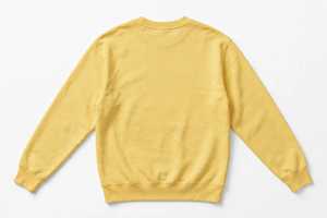 Sweat-shirt en molleton épais à col rond jaune en coton, à épaules tombantes, manches longues, brodé, pull Cherish, haut d'automne - Product Image 2
