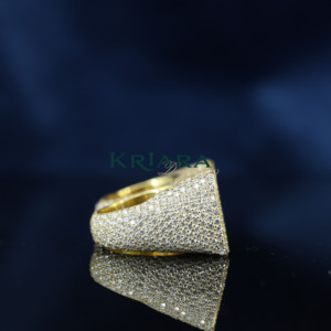 แหวนค็อกเทลโมอิสซาไนต์ชุบทอง 22k เงินแท้ 925 ประดับเพชรแบบ Pave Setting สไตล์ฮิปฮอป เครื่องประดับสำหรับทุกเพศ - Product Image 4