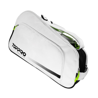 Sac de padel sportif portable personnalisé pour hommes, femmes, unisexe, polyester blanc-noir, fermeture éclair moderne