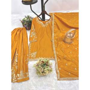 ชุดด้านบนและด้านล่างที่สวยงามของผู้หญิงพร้อม dupatta แฟนซีสำหรับงานปาร์ตี้ - Product Image 1