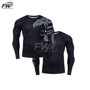 Camiseta de compresión Rashguard de manga larga personalizada para surf, MMA, BJJ, Jiu Jitsu, diseña tu propio logo, ropa de artes marciales sublimada de alta calidad - Product Image 3