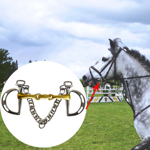 ZUMA ENTERPRISES - Bocado para Caballo Pelham de Acero Inoxidable con Boquilla Dorada y Cadena, Modelo MS-TA-WMCB-002, para Equipo de Equitación - Product Image 4
