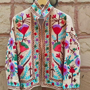 แจ็กเก็ตผ้าโสร่งลายดอกไม้โบฮีเมียนผ้ากำมะหยี่ถักเป็นมิตรกับสิ่งแวดล้อมกันรอยยับกันลมระบายอากาศของขวัญพิเศษสำหรับผู้หญิงฤดูใบไม้ร่วงฤดูหนาว - Product Image 1