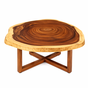Supplying Durable Genuine Suar Wood Modern Farmhouse Nunu Coffee Table <b>Log</b> Slice Large Grain Pattern Accent Table Retail Shops - Product Image 1