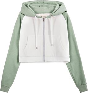 Casual Wear Slim Fit Winter Printed <b>Stand</b> Collar Front Logo Quick Dry Fashionable Pullover Women Crop Top Hoodie - Product Image 5