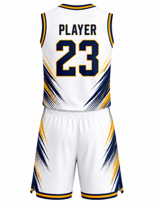 Ensemble de maillot et short de basketball professionnel au design optimal, sans manches, avec impression par sublimation personnalisée - Product Image 2