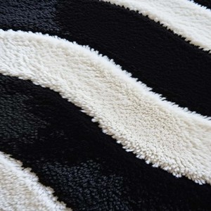 Modern Abstract Area <b>Rug</b> Black White Irregular Shape <b>Hand</b> <b>Tufted</b> Luxury <b>Rug</b> Soft Wool Designer <b>Rug</b> for Living Room Bedroom Decor - Product Image 4
