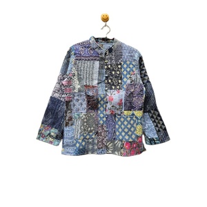 Veste matelassée Kantha unisexe faite à la main, coton biologique indien, style bohème, patchwork, respirante, tissée, réversible, écologique - Product Image 1