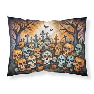 Calaveras Sugar Skulls Spooky Halloween ilustraciones decorativas estándar ligero Super suave fácil cuidado funda de almohada y funda de cojín - Product Image 1