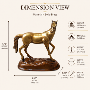 SHUBHAM - Estatua de Caballo de Latón Personalizada, Escultura de Animal Estilo Art Déco, Figura Metálica para Decoración del Hogar u Oficina, Regalo de Inauguración de Casa - Product Image 3