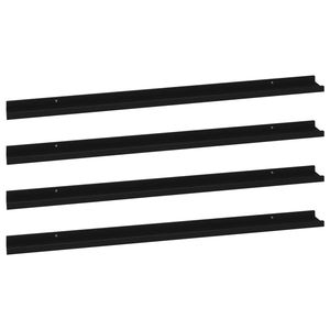 Ensemble de 4 étagères murales en MDF noir 45,3 x 3,5 x 1,2 pouces, montage mural facile - Product Image 2
