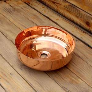 Évier de comptoir en cuivre martelé pour cuisine et salle de bain - Product Image 2