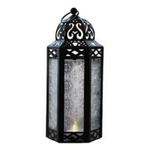 Lanterne de table suspendue en métal de style marocain noir et or, de la plus haute qualité, avec découpes florales, pour décoration intérieure - Product Image 6