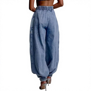 Jeans taille haute pour femmes, coupe large, style baggy, denim ample, streetwear, mode décontractée, OEM, vente en gros personnalisée - Product Image 6