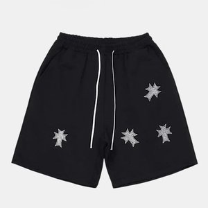 Shorts en maille à strass pour hommes, style streetwear, scintillants, pour le basketball, avec logo personnalisé, décontractés, mode estivale, bas de tenue pour hommes - Product Image 1