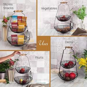 Panier de rangement contemporain en métal noir, organisateur de placard élégant - Product Image 2