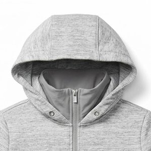 Sudadera con Capucha Gris para Mujer, de la Mejor Calidad, con Logotipo Personalizado, Cierre de Cremallera, Diseño Oversize con Parches y Apliques, de Algodón, Manga Larga, para Otoño - Product Image 4