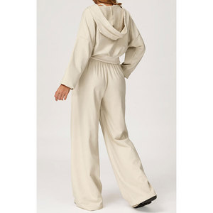 Wearpex Unisex Casual Sports Zip Sweatshirt 2-Piece Tracksuit <b>Set</b> Comfortable <b>Plus</b> <b>Size</b> Breathable Regular Fitness Hoodie Flare - Product Image 4