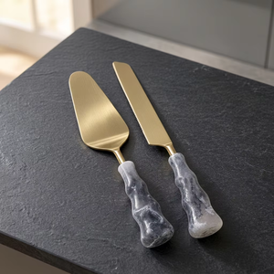 Juego de Servidores de Pastel de Acero Inoxidable Premium con Mango Largo, Aptos para Lavavajillas, Ecológicos, con Cuchillo a Juego para Bodas, Hoteles y Restaurantes - Product Image 3