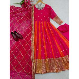 Robes de soirée de créateur Robe de soirée élégante avec pendentif et belle Dupatta - Product Image 5