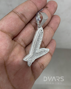 Collier Pendentif Lettre Alphabet en Argent 925 Style Hip Hop Diamant Moissanite Taille Brillant Sertissage Griffe Unisexe Luxe - Product Image 5