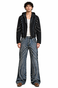 Mens Black Distressed Hooded <b>Jacket</b> Streetwear Zip Up Hoodie <b>Jacket</b> Frayed Edge Designer Outerwear <b>Slim</b> <b>Fit</b> Urban Fashion <b>Jacket</b> - Product Image 4