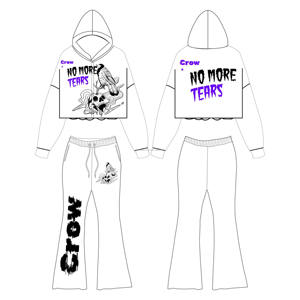 Y2K, pantalones de chándal acampanados informales para mujer, pantalones acampanados apilados con cintura elástica de retales, conjuntos de invierno pesados para adultos - Product Image 6