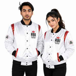 Patchs brodés personnalisés, broderie vintage 3D, vestes varsity en satin, veste bomber de haute qualité, veste avec logo personnalisé - Product Image 5