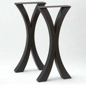 Flowy X-shaped Entryway <b>Console</b> <b>Table</b> <b>legs</b>, 1 Pair Metal Black <b>Table</b> <b>Legs</b> - Product Image 1