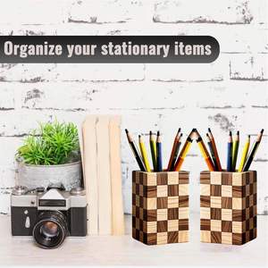 Wooden <b>Desk</b> Organizer Pen Holder <b>for</b> Home Office, Classroom, and Workspace <b>Accessories</b> - Product Image 4