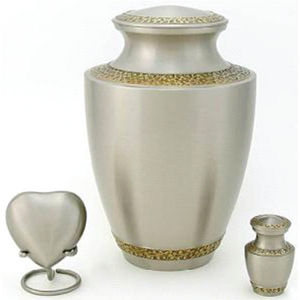 Luxury Decorative Metal Cremation Urns Set for Human Ashes Adult Handcrafted Brass Memorial Ash <b>Keepsake</b> Vessel Funeral Supply - Product Image 1