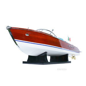 Wooden Riva Aquarama Large Speedboat Model Handmade Painted Eco-Friendly Luxury Boat <b>Ornament</b> Nautical Home Decor - Product Image 4